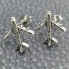 Arete Dormilona 02.399.0013 Plata Rodinada, Diseño de Avión, Pulido, Tono Plateado