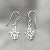 Arete Colgante 02.399.0015 Plata Rodinada, Diseño de Manos, Pulido, Tono Plateado