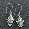 Arete Colgante 02.399.0015 Plata Rodinada, Diseño de Manos, Pulido, Tono Plateado