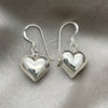 Arete Colgante 02.399.0033 Plata Rodinada, Diseño de Corazón, Pulido, Tono Plateado