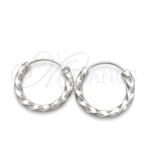 Argolla Pequeña 02.399.0032.15 Plata Rodinada, Diseño de Torcido, Diamantado, Tono Plateado
