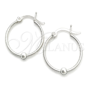 Argolla Pequeña 02.399.0018.20 Plata Rodinada, Diseño de Torcido y Bola, Pulido, Tono Plateado