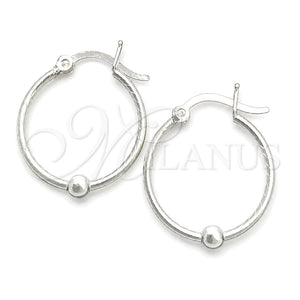 Argolla Pequeña 02.399.0018.20 Plata Rodinada, Diseño de Torcido y Bola, Pulido, Tono Plateado
