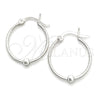 Argolla Pequeña 02.399.0018.20 Plata Rodinada, Diseño de Torcido y Bola, Pulido, Tono Plateado