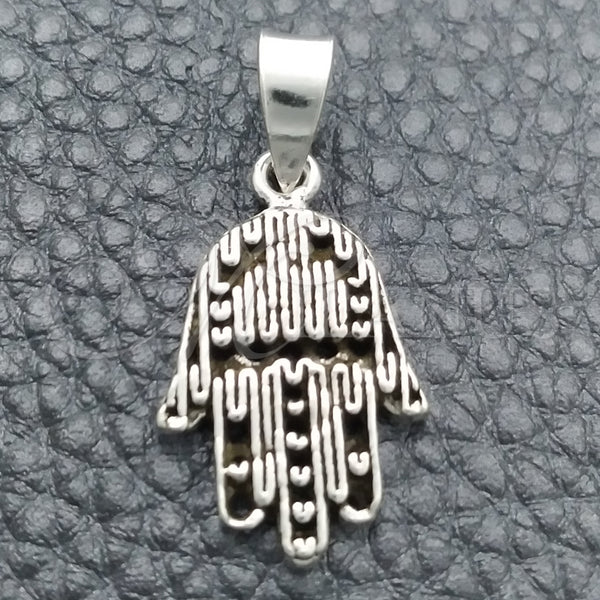 Dije Religioso 05.399.0009 Plata Rodinada, Diseño de Mano de Dios, Pulido, Tono Plateado