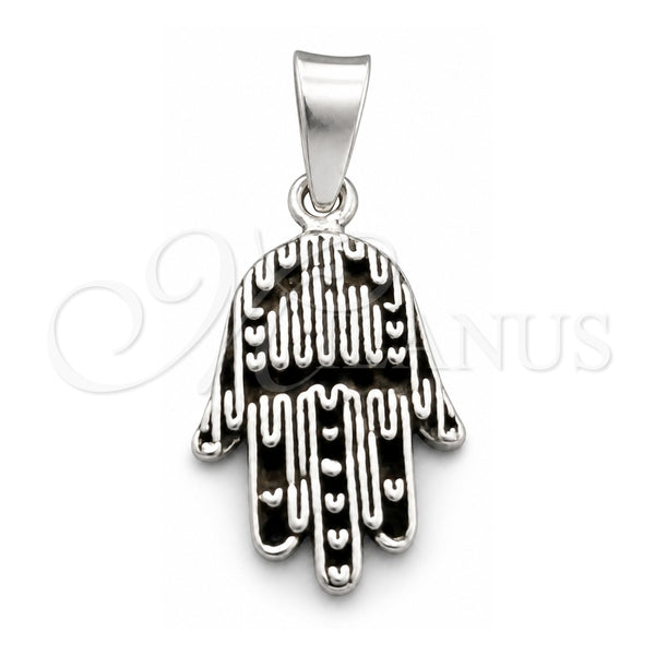 Dije Religioso 05.399.0009 Plata Rodinada, Diseño de Judaica y Mano de Dios, Pulido, Tono Plateado