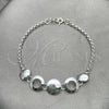 Pulsera Elegante 03.399.0001.07 Plata Rodinada, Diseño de Bola, Pulido, Tono Plateado (Grosor 02 MM, 7 Pulgadas de Largo)