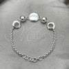 Pulsera Elegante 03.399.0003.07 Plata Rodinada, Diseño de Bead Expandible, Pulido, Tono Plateado (Grosor 02 MM, 7 Pulgadas de Largo)