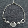 Pulsera Elegante 03.399.0003.07 Plata Rodinada, Diseño de Bead Expandible, Pulido, Tono Plateado (Grosor 02 MM, 7 Pulgadas de Largo)