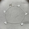Pulsera Elegante 03.399.0004.07 Plata Rodinada, Diseño de Mariposa y Cascavel, Pulido, Tono Plateado (Grosor 02 MM, 7 Pulgadas de Largo)