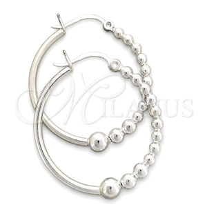 Argolla Mediana 02.399.0022.30 Plata Rodinada, Diseño de Bola, Pulido, Tono Plateado