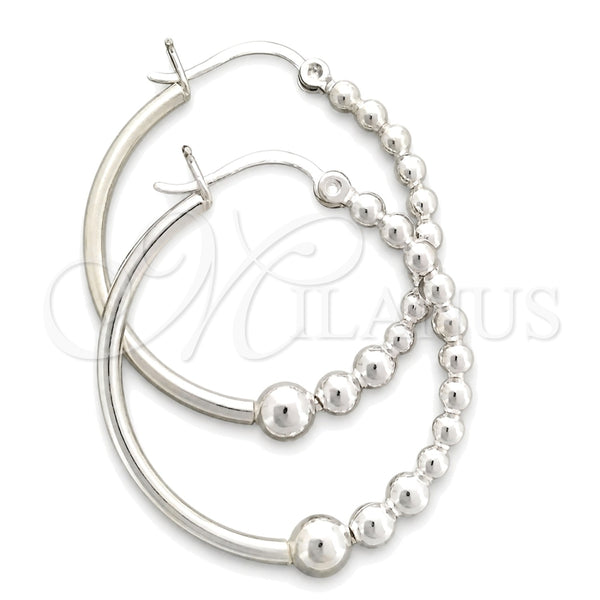 Argolla Mediana 02.399.0022.30 Plata Rodinada, Diseño de Bola, Pulido, Tono Plateado