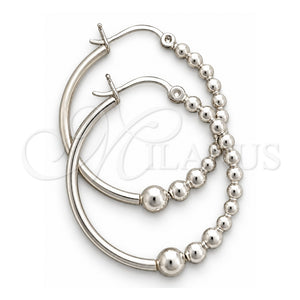 Argolla Mediana 02.399.0022.30 Plata Rodinada, Diseño de Bola, Pulido, Tono Plateado