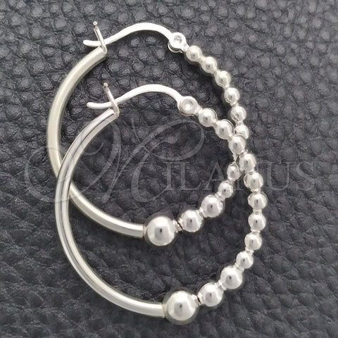 Argolla Mediana 02.399.0022.30 Plata Rodinada, Diseño de Bola, Pulido, Tono Plateado