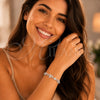 Pulsera Elegante 03.400.0008.07 Plata Rodinada, Diseño de Corazón, con Zirconia Cubica Blanca, Pulido, Tono Plateado (Grosor 02 MM, 7 Pulgadas de Largo)