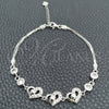 Pulsera Elegante 03.400.0008.07 Plata Rodinada, Diseño de Corazón, con Zirconia Cubica Blanca, Pulido, Tono Plateado (Grosor 02 MM, 7 Pulgadas de Largo)