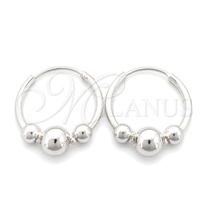 Argolla Pequeña 02.399.0030.15 Plata Rodinada, Diseño de Bola, Pulido, Tono Plateado