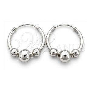 Argolla Pequeña 02.399.0030.15 Plata Rodinada, Diseño de Bola, Pulido, Tono Plateado