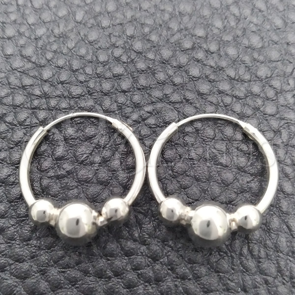 Argolla Pequeña 02.399.0030.15 Plata Rodinada, Diseño de Bola, Pulido, Tono Plateado