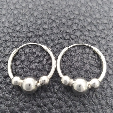 Argolla Pequeña 02.399.0030.15 Plata Rodinada, Diseño de Bola, Pulido, Tono Plateado