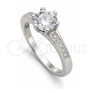 Anillo de Boda 01.398.0003.06 Plata Rodinada, con Zirconia Cubica Blanca, Pulido, Tono Plateado (Tamaño 6)