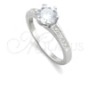 Anillo de Boda 01.398.0003.06 Plata Rodinada, con Zirconia Cubica Blanca, Pulido, Tono Plateado (Tamaño 6)