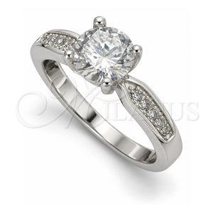 Anillo de Boda 01.398.0004.06 Plata Rodinada, con Zirconia Cubica Blanca, Pulido, Tono Plateado (Tamaño 6)