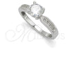 Anillo de Boda 01.398.0004.06 Plata Rodinada, con Zirconia Cubica Blanca, Pulido, Tono Plateado (Tamaño 6)