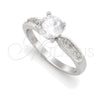 Anillo de Boda 01.398.0004.07 Plata Rodinada, con Zirconia Cubica Blanca, Pulido, Tono Plateado (Tamaño 7)