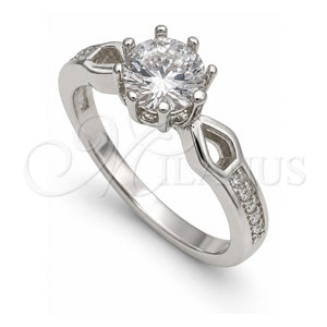 Anillo de Boda 01.398.0005.06 Plata Rodinada, con Zirconia Cubica Blanca, Pulido, Tono Plateado (Tamaño 6)