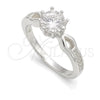 Anillo de Boda 01.398.0005.06 Plata Rodinada, con Zirconia Cubica Blanca, Pulido, Tono Plateado (Tamaño 6)