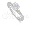 Anillo de Boda 01.398.0006.06 Plata Rodinada, con Zirconia Cubica Blanca, Pulido, Tono Plateado (Tamaño 6)