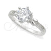 Anillo de Boda 01.398.0008.06 Plata Rodinada, con Zirconia Cubica Blanca, Pulido, Tono Plateado (Tamaño 6)