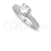 Anillo de Boda 01.398.0011.06 Plata Rodinada, con Zirconia Cubica Blanca, Pulido, Tono Plateado (Tamaño 6)