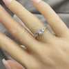Anillo de Boda 01.398.0013.06 Plata Rodinada, con Zirconia Cubica Blanca, Pulido, Tono Plateado (Tamaño 6)
