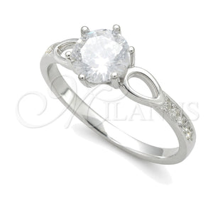 Anillo de Boda 01.398.0013.06 Plata Rodinada, con Zirconia Cubica Blanca, Pulido, Tono Plateado (Tamaño 6)