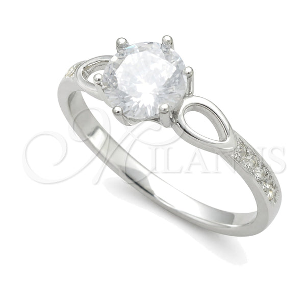 Anillo de Boda 01.398.0013.06 Plata Rodinada, con Zirconia Cubica Blanca, Pulido, Tono Plateado (Tamaño 6)