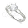 Anillo de Boda 01.398.0013.06 Plata Rodinada, con Zirconia Cubica Blanca, Pulido, Tono Plateado (Tamaño 6)
