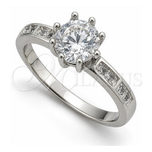 Anillo de Boda 01.398.0014.06 Plata Rodinada, con Zirconia Cubica Blanca, Pulido, Tono Plateado (Tamaño 6)