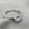 Anillo de Boda 01.398.0014.07 Plata Rodinada, con Zirconia Cubica Blanca, Pulido, Tono Plateado (Tamaño 7)