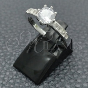 Anillo de Boda 01.398.0014.07 Plata Rodinada, con Zirconia Cubica Blanca, Pulido, Tono Plateado (Tamaño 7)