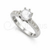 Anillo de Boda 01.398.0014.07 Plata Rodinada, con Zirconia Cubica Blanca, Pulido, Tono Plateado (Tamaño 7)