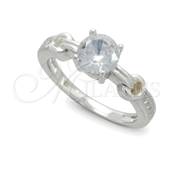 Anillo de Boda 01.398.0015.06 Plata Rodinada, con Zirconia Cubica Blanca, Pulido, Tono Plateado (Tamaño 6)