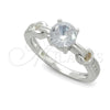 Anillo de Boda 01.398.0015.06 Plata Rodinada, con Zirconia Cubica Blanca, Pulido, Tono Plateado (Tamaño 6)