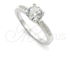 Anillo de Boda 01.398.0018.06 Plata Rodinada, con Zirconia Cubica Blanca, Pulido, Tono Plateado (Tamaño 6)