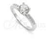 Anillo de Boda 01.398.0018.06 Plata Rodinada, con Zirconia Cubica Blanca, Pulido, Tono Plateado (Tamaño 6)