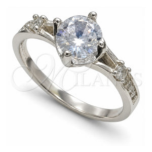 Anillo de Boda 01.398.0019.06 Plata Rodinada, con Zirconia Cubica Blanca, Pulido, Tono Plateado (Tamaño 6)