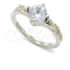 Anillo de Boda 01.398.0019.06 Plata Rodinada, con Zirconia Cubica Blanca, Pulido, Tono Plateado (Tamaño 6)