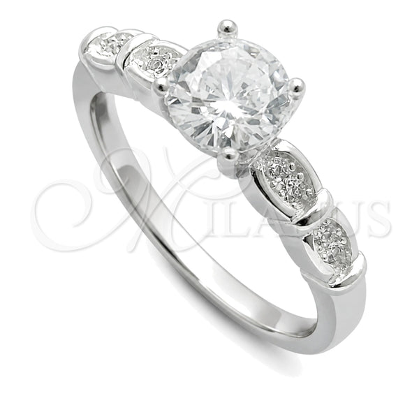Anillo de Boda 01.398.0021.06 Plata Rodinada, con Zirconia Cubica Blanca, Pulido, Tono Plateado (Tamaño 6)