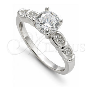 Anillo de Boda 01.398.0021.06 Plata Rodinada, con Zirconia Cubica Blanca, Pulido, Tono Plateado (Tamaño 6)